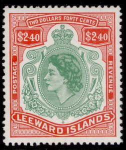 LEEWARD ISLANDS QEII SG139, $2.40 bluish green & red, M MINT. Cat £18.