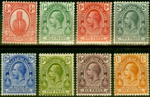 Turks & Caicos 1921 Set of 8 SG154-161 Fine Mtd Mint