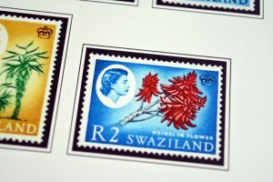 COLOR PRINTED SWAZILAND 1889-1966 STAMP ALBUM PAGES (14 illustrated pages)