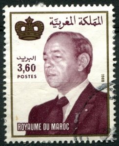 Morocco Sc#570 Used, 3.60d multi, King Hassan II (1981-1999) (1988)