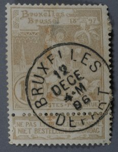 Belgium #80 Used VF Label BRUXELLES DEPART Date 12 DECE 4-M (18)96 HRM