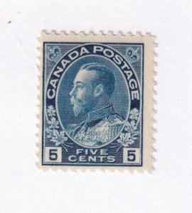 CANADA # 111 VF-MNH 5cts DARK BLUE ADMIRAL CAT VALUE $900 KIMSS30 (REF96)