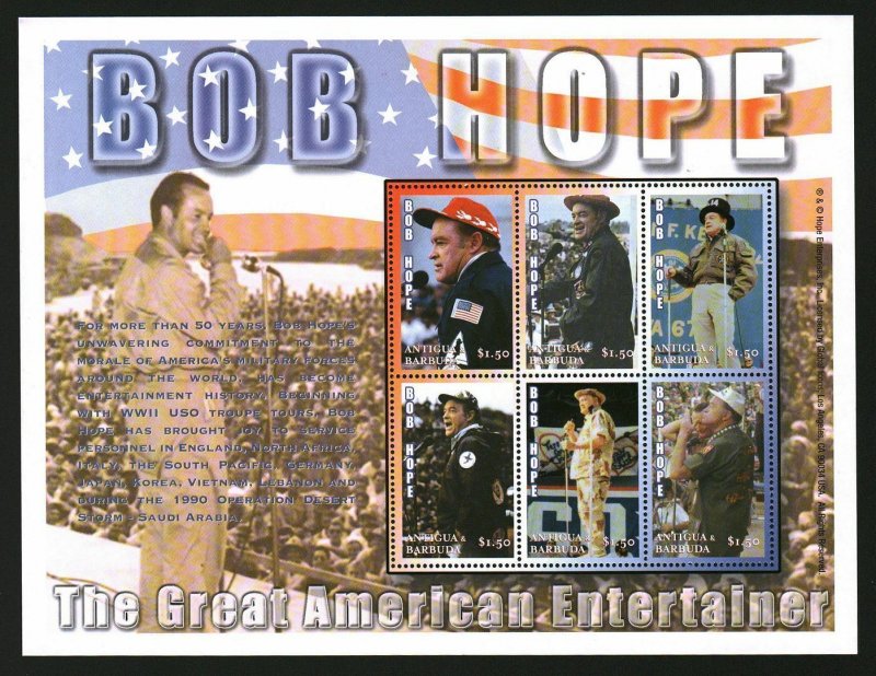 Antigua & Barbuda MNH S/S Bob Hope Entertainer