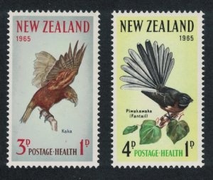New Zealand Kaka Collared Grey Fantail Birds 2v 1965 MNH SG#831-832 MI#442-443