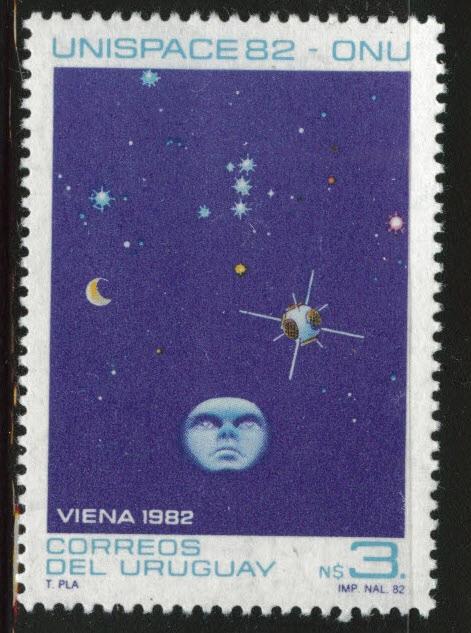 Uruguay Scott 1124 MH* 1982 Space stamp