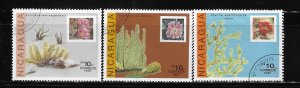 Nicaragua 1987 Cacti Plants Sc 1639-1641 Used A239