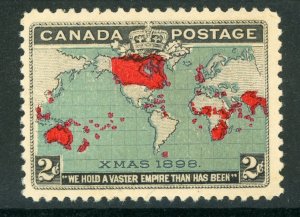 Canada 1898 Penny Post Christmas Map Scott #86 Blue MNH G156