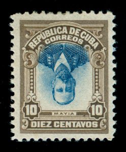 MOMEN: US POSSESSIONS STAMPS #244a INVERTED CENTER 10cCUBA MINT OG H VF+