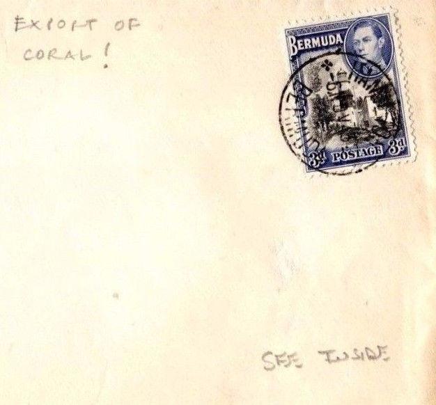 MS4117 1943 BERMUDA WW2 Hamilton CENSOR Cover + Contents Re *EXPORT OF CORAL* !!