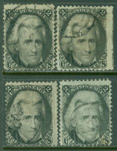 EDW1949SELL : USA 1863 Sc #73. 4 stamps. Used w/ light cancels. Sound. Cat $220.