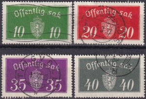 Norway #O12a, O14a, O17, O18a  F-VF Used (Z4769)