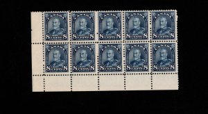 Canada Mint NH block of 10 KGV Arch/leaf 8 cent Issue w/tabs  Sc# 171