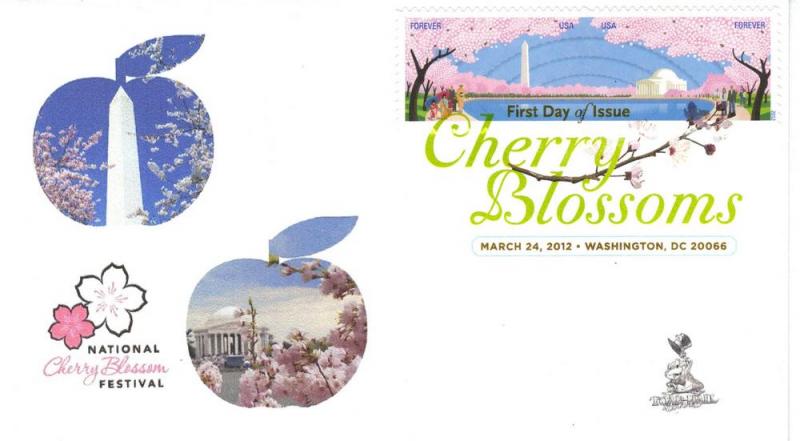 Cherry Blossoms Centennial FDC, w/DCP cancel,  #3 of 3