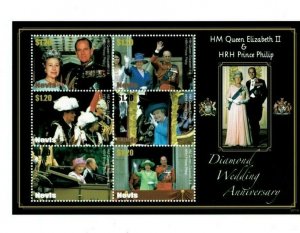 Nevis - 2007 - Queen Elizabeth Diamond Wedding Anniversary - Sheet of Six  - MNH