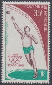 FRENCH POLYNESIA Sc# 6C49 CPL MNH SINGLE - 19th SUMMER OLYMPICS in MEXICO CITY