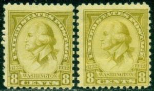 SCOTT # 713, MINT, OG, H/HR, FINE/BETTER, 2 STAMPS, GREAT PRICE!