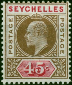 Seychelles 1903 45c Brown & Carmine SG53 Fine & Fresh LMM