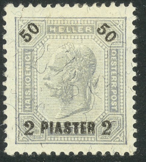 AUSTRIAN OFFICES IN TURKEY 1900 2pi on 50h Franz Joseph P.12 1/2 Sc 35 MH