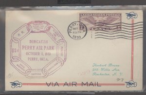 US C12 perry, ok 1930, perry air park dedication cover