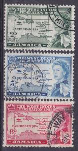 Jamaica  175-77 Used 1958 West Indies Federation