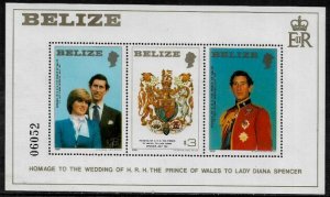 Belize #554 MNH S/Sheet - Royal Wedding