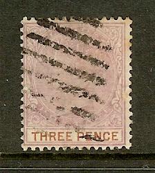 Lagos, Scott #21, 3p Queen Victoria, Fine Centering, Used