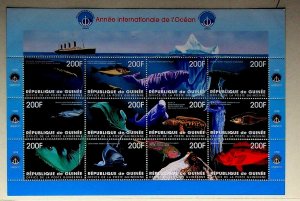 GUINEA Sc 1460 NH MINISHEET OF 1998 - SEA LIFE - (WG20)