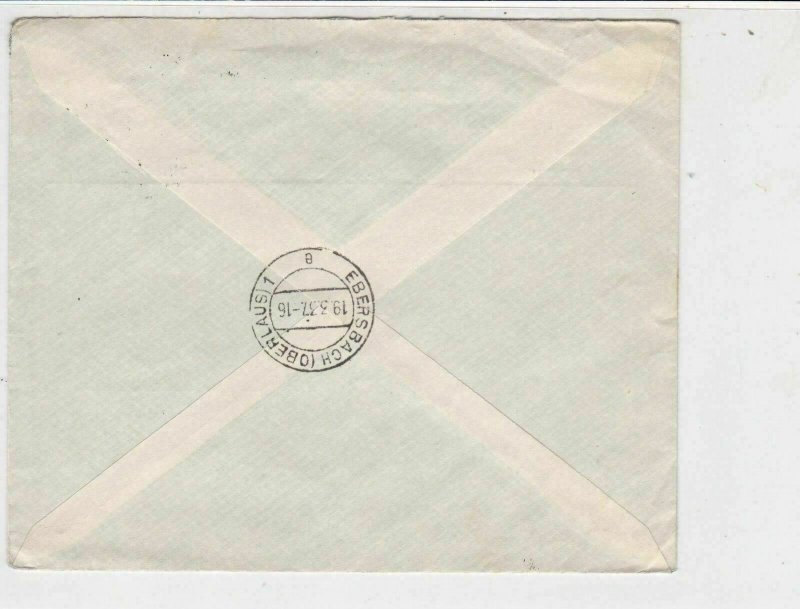 Greece 1937 Double Cancel Multiple Stamps Cover to Germany Ref 24992