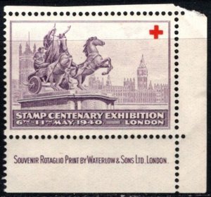 1940 Great Britain Poster Stamp Centenary Exhibition London MNH