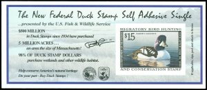 1998, Scott #RW65 Federal Duck Stamp, ARTIST SIGNED S/S BARROW'S GOLDENEYE! (SK)