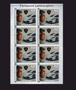 Stamps. Cars. Lamborgini Gabon 2022 year , 1  sheet 8 stamps perforated