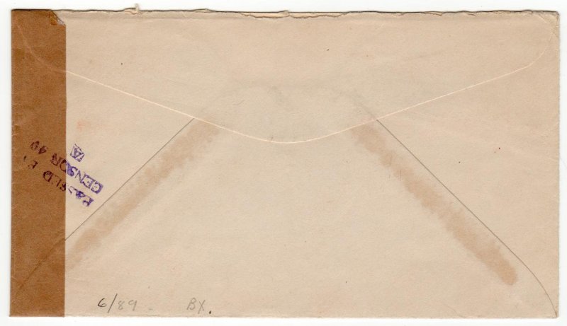 Afghanistan 5af, 10af, 20af clipper airmail via Singapore to U.S., 1941