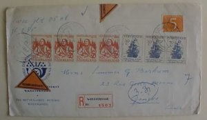 NETHERLANDS  COD TRIANGLE 1957 TO GENEVA SCARCE