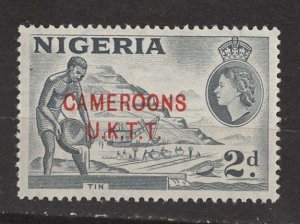 Cameroons (U.K.T.T.) # 69  QE II 2d Nigeria O/pt- light grey color (1) Mint NH