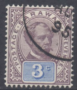 Sarawak Scott 10 - SG10, 1888 Postage & Revenue 3c used