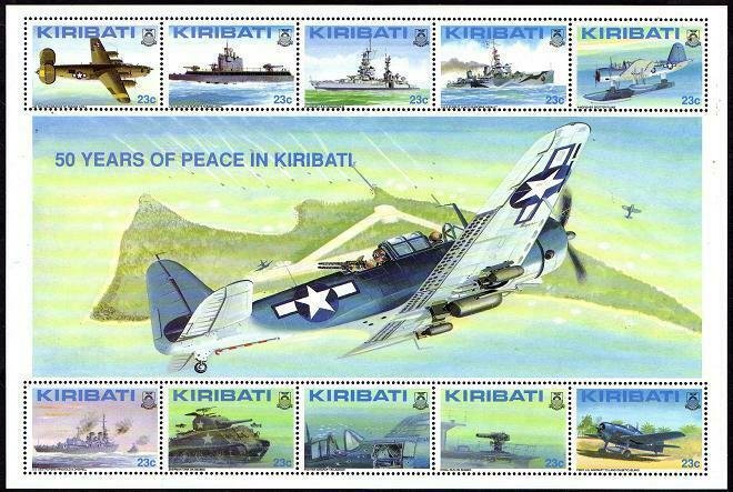 Kiribati 611-612 sheets,MNH.Mi Bl.20-21. WW II,Liberation.Aircraft,Naval ships.