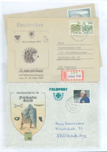 Germany  3 FP covers from Manolvers (1986, 1990). One register Ed. All cacheted.