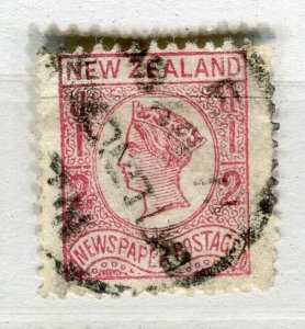 NEW ZEALAND; 1875 classic QV WMK Star Newspaper 1/2d. fine used P 12.5