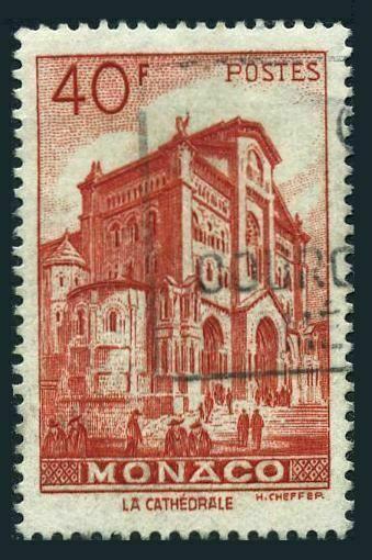 Monaco 231,used.Michel 392. Scenic 1949:Cathedral of Monaco.