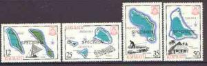 Kiribati 1983 Island Maps #2 set of 4 opt'd SPECIMEN, as ...