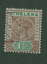 St. Helena SC# 42 Queen Victoria, 1-1/2p, cancelled