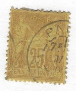 France - 25c Type Sage yellow on straw - Scott #99