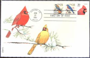 #2476//80 Kestrel Bluebird Cardinal C & C FDC