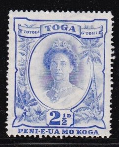 Album Treasures Tonga Scott # 76  2 1/2p  Queen Salote  Mint Hinged
