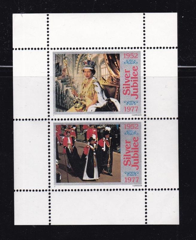 GB Elizabeth II Silver Jubilee Crown Agents Cinderella Minisheet Mint VLH VGC