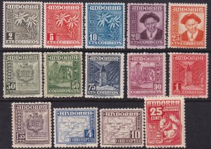 Andorra Spanish 1948 Sc 37-49,E5 complete set MNH**/MLH*