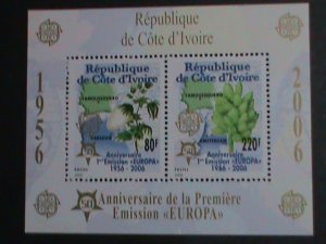 IVORY COAST STAMP-2005 SC# 1159 COTTON PLANT & MAP OF POLAND MNH S/S SHEET