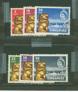 Singapore #43-48v Used Single (Complete Set)