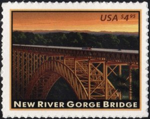 SC#4511 $4.95 New River Gorge Bridge Priority Mail Single (2011) SA