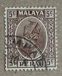 Malaya Perak 1935 5c Sultan Iskandar, used. Scott 72, CV $0.25. SG 91